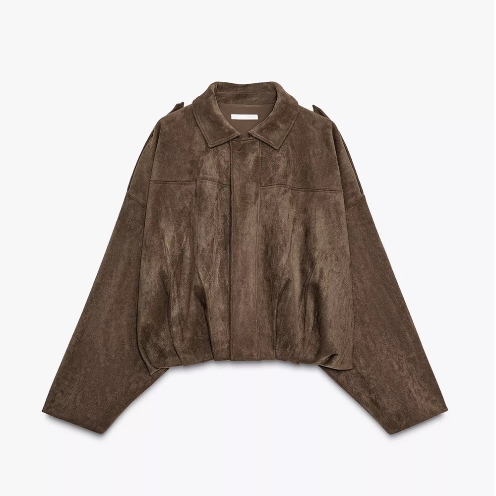Zara SUEDE EFFECT BOMBER JACKET